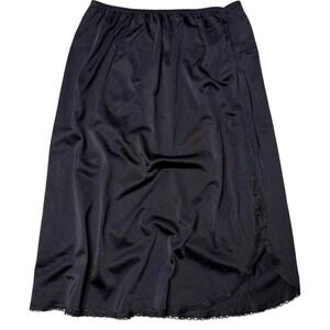 Vintage 90's minimalism Small Black Slip Skirt Fits 24"-26" Waist romantic goth